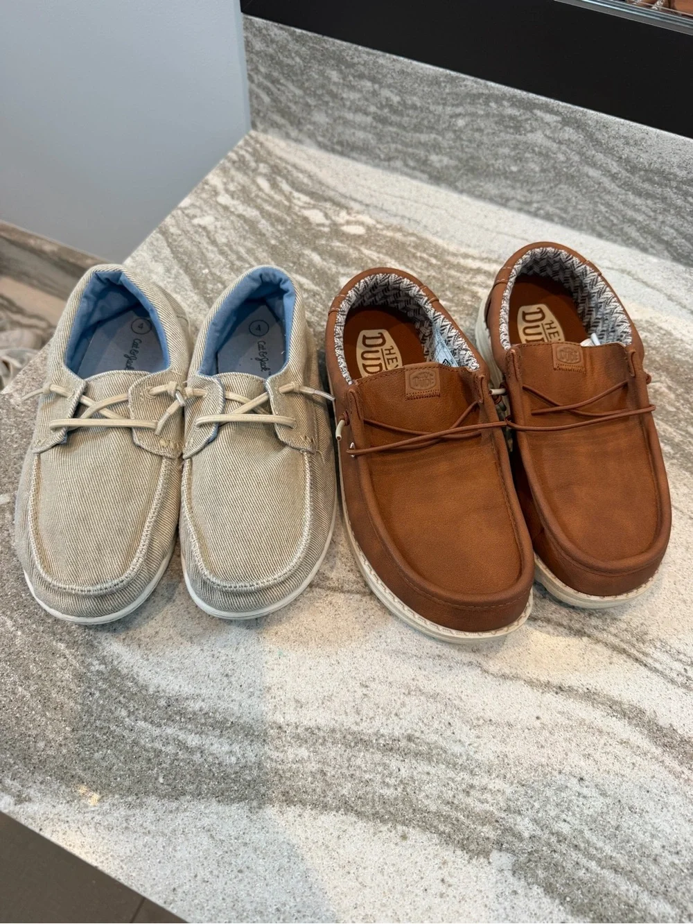 Boat Shoe - Brown and Light Gray Casual boys shoes size 4